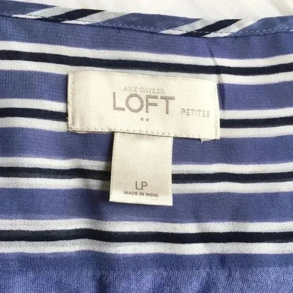 Loft Blue Striped Tank with Butterfly Open Back - Picture 7 of 7